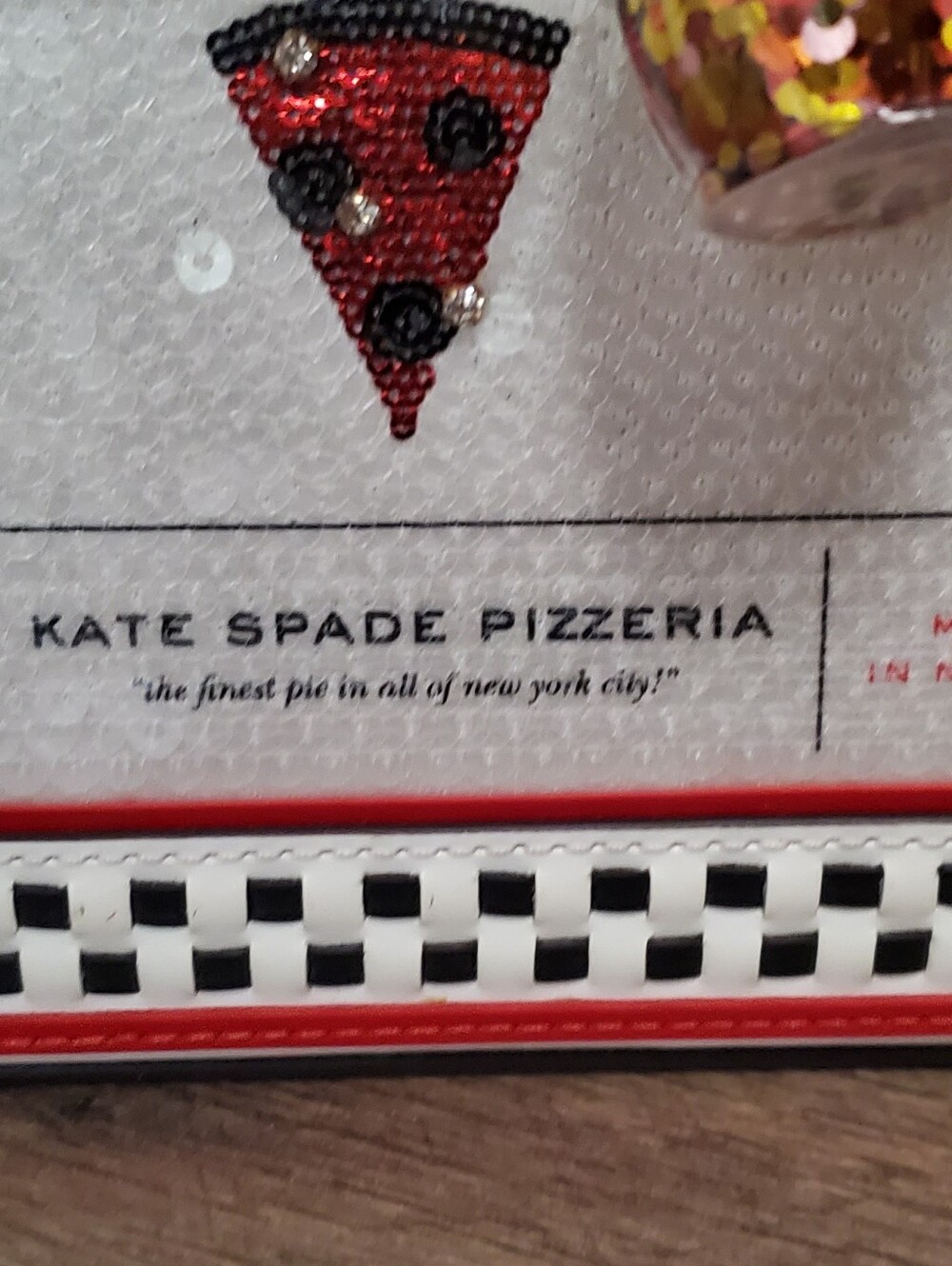 kate spade White, Red, Black NYC Pizza Box Top-Handle Bag - Picture 8 of 9